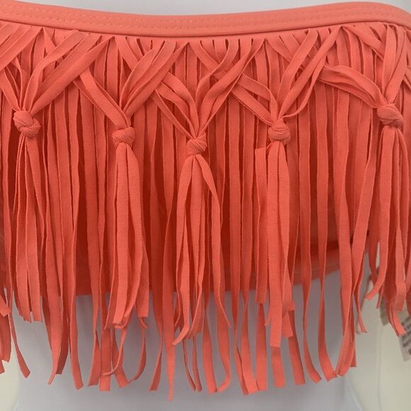 L*Space Watermelon Dolly Fringe Knotted Bandeau Bikini Top NWT Sz‎ S - Picture 3 of 6